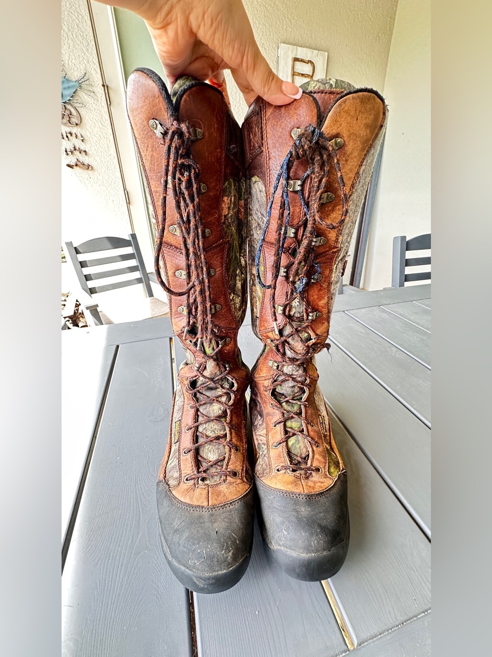 LaCrosse Venom 18" Hunting Boots – Mossy Oak Camo Leather Boots Men’s US Sz 11.5